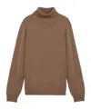 Roberto Collina Camel Merino Wool Turtleneck Pullover In Brown