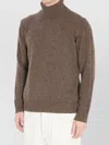 Roberto Collina Turtleneck Sweater In Merino Wool And Cashmere Blend In Brown