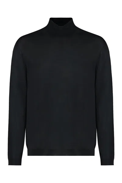 Roberto Collina Man Turtleneck Black Size 46 Merino Wool