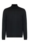 Roberto Collina Turtleneck Wool Sweater Long Sleeves In Black