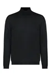 Roberto Collina Turtleneck Wool Pullover In Black