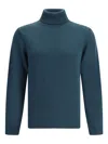 Roberto Collina High-neck Knitted Sweater In Blue