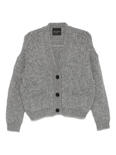 Roberto Collina V-neck Cardigan In Gray