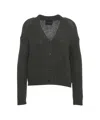 Roberto Collina V-neck Cardigan With Structured Knit And Patch Pockets In Black