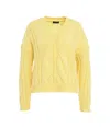 Roberto Collina Cable-knit V-neck Sweater In Yellow
