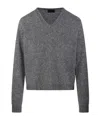 Roberto Collina V-neck Knitted Sweater In Gray