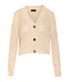 Roberto Collina V-neck Open Knit Cardigan In Beige