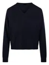 Roberto Collina V-neck Long-sleeve Sweater In Black