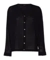 Roberto Collina V-neck Sheer Fabric Long Sleeves Cardigan In Black