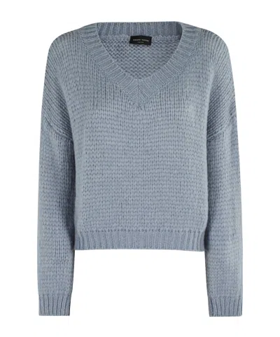 ROBERTO COLLINA V-NECK LONG-SLEEVED SWEATER
