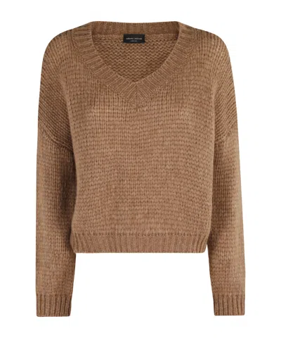 ROBERTO COLLINA V-NECK LONG-SLEEVED SWEATER