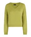 Roberto Collina Relaxed Fit V-neck Alpaca Blend Sweater In Green