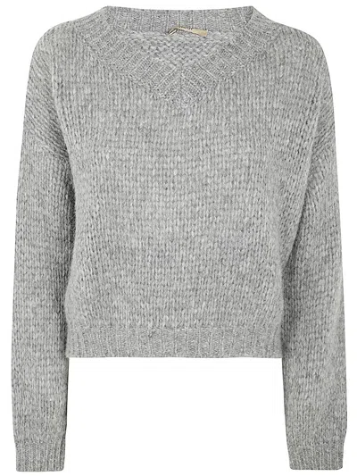Roberto Collina V Neck Over Sweater Clothing In Grey