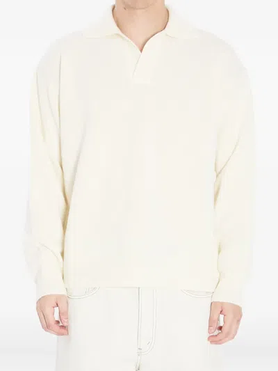 ROBERTO COLLINA V-NECK POLO-COLLAR SWEATER