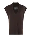 Roberto Collina V-neck Sleeveless Sweater In Brown
