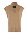 Roberto Collina V-neck Sleeveless Sweater In Brown