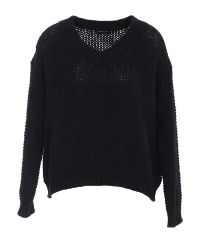Roberto Collina V-neck Long-sleeved Sweater In Black