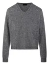 Roberto Collina V-neck Knitted Sweater In Gray