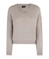 Roberto Collina Textured Knit V-neck Sweater In Gray