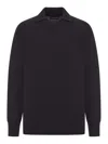 Roberto Collina Lapel Long-sleeved Sweater In Black