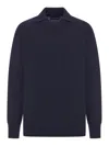 Roberto Collina Lapel Long-sleeved Sweater In Blue
