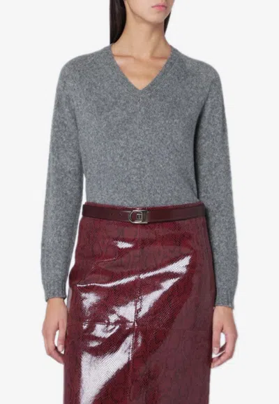 Roberto Collina V-neck Wool Sweater In Multi