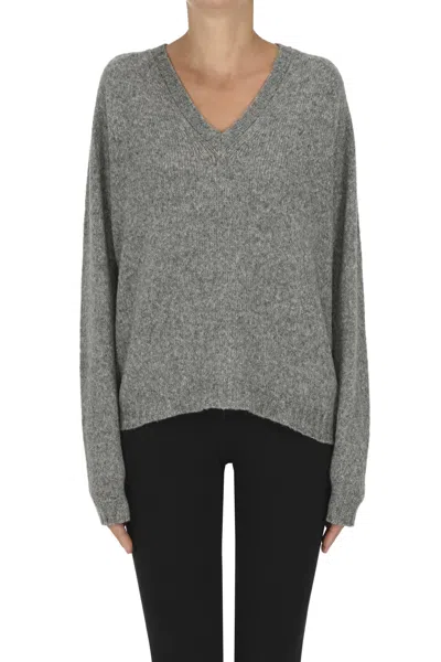 Roberto Collina V-neckline Pullover In Gray