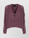 Roberto Collina V-neckline Textured Knit Cardigan With Front Pockets In Pink