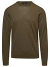 ROBERTO COLLINA VERDE CREWNECK LONG-SLEEVE JUMPER IN COTTON MAN