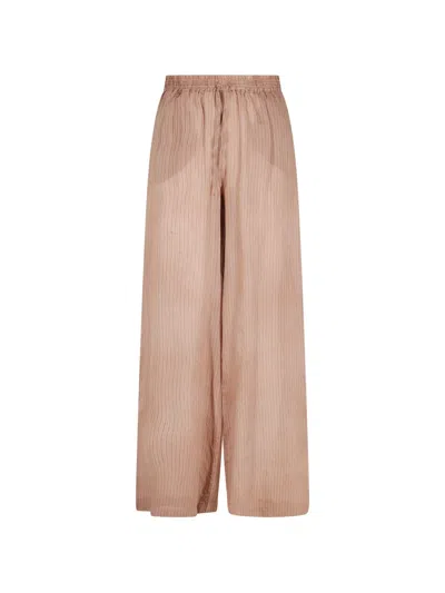 Roberto Collina Vertical-stripe Palazzo Pants In Animal Print