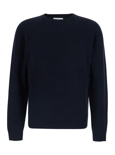 Roberto Collina Virgin Wool Blend Crew Neck Sweater In Blue