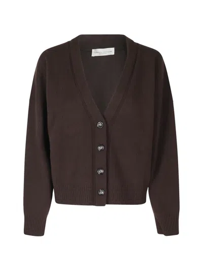 Roberto Collina V-neck Button-up Cardigan In Brown