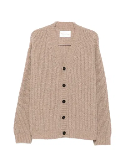 Roberto Collina Rope Wool Cardigan V Neckline Knit In Animal Print