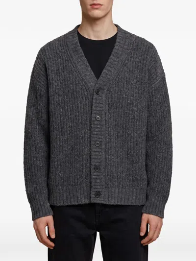Roberto Collina Wool Nylon Cardigan Regular Fit V Neck In Animal Print