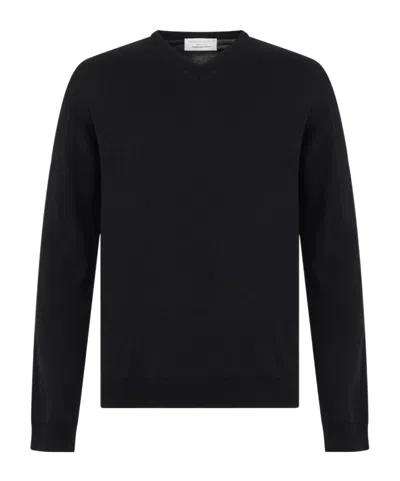 Roberto Collina V-neck Knit Sweater In Black