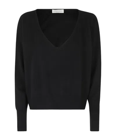 Roberto Collina V-neck Knitted Sweater In Black