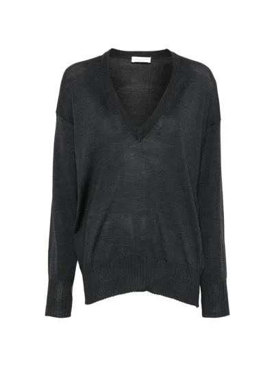 Roberto Collina V-neck Sweater In Gray