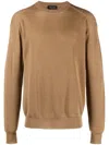 Roberto Collina Waffle-knit Merino Jumper In Brown