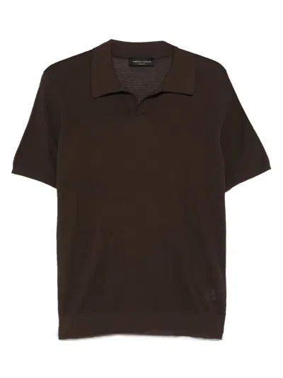 Roberto Collina T-shirt Maniche Corte In Maglia Fine Di Cotone In Black