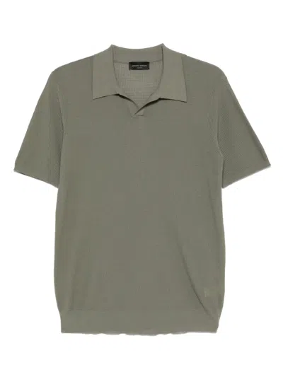 Roberto Collina Waffle-knit Polo Shirt In Green