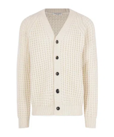 Roberto Collina Waffle-knit V-neck Cardigan In Pattern