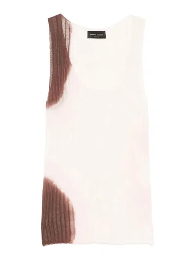 ROBERTO COLLINA TOP - COLOR CARNE Y NEUTRAL