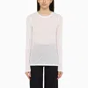 ROBERTO COLLINA WHITE COTTON BLEND CREW-NECK JUMPER