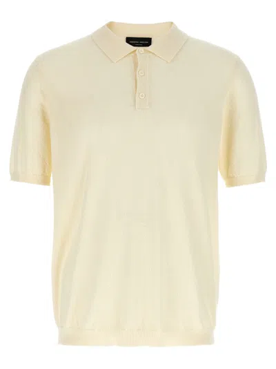 ROBERTO COLLINA WHITE COTTON POLO