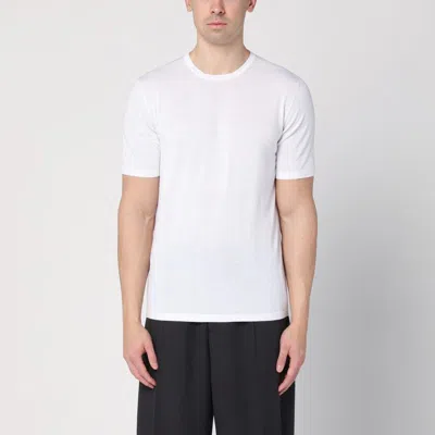 ROBERTO COLLINA ROBERTO COLLINA  WHITE RIBBED COTTON T-SHIRT