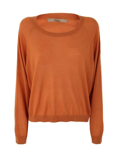 Roberto Collina Wide Boxy Round Neck Pullover In Orange