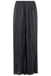Roberto Collina Wide-leg Black Pleated Trousers With Elasticized Waistband