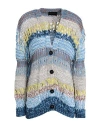 Roberto Collina Woman Cardigan Azure Size M Cotton, Nylon In Blue