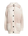 Roberto Collina Woman Cardigan Beige Size S Baby Alpaca Wool, Nylon In Beige