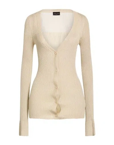 Roberto Collina Woman Cardigan Beige Size S Viscose, Metallic Polyester In Neutral